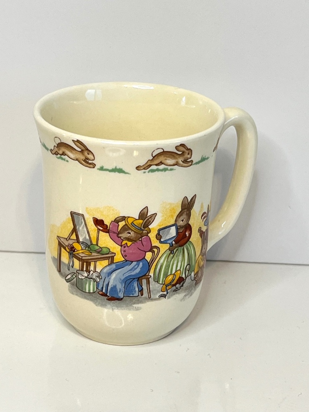 Vintage Royal Doulton Tea Cup Bunnykins Coffee Mug Bone China -Dressing Vanity